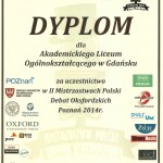Dyplom - Mistrzostwa Polski Debat Oksfordzkich
